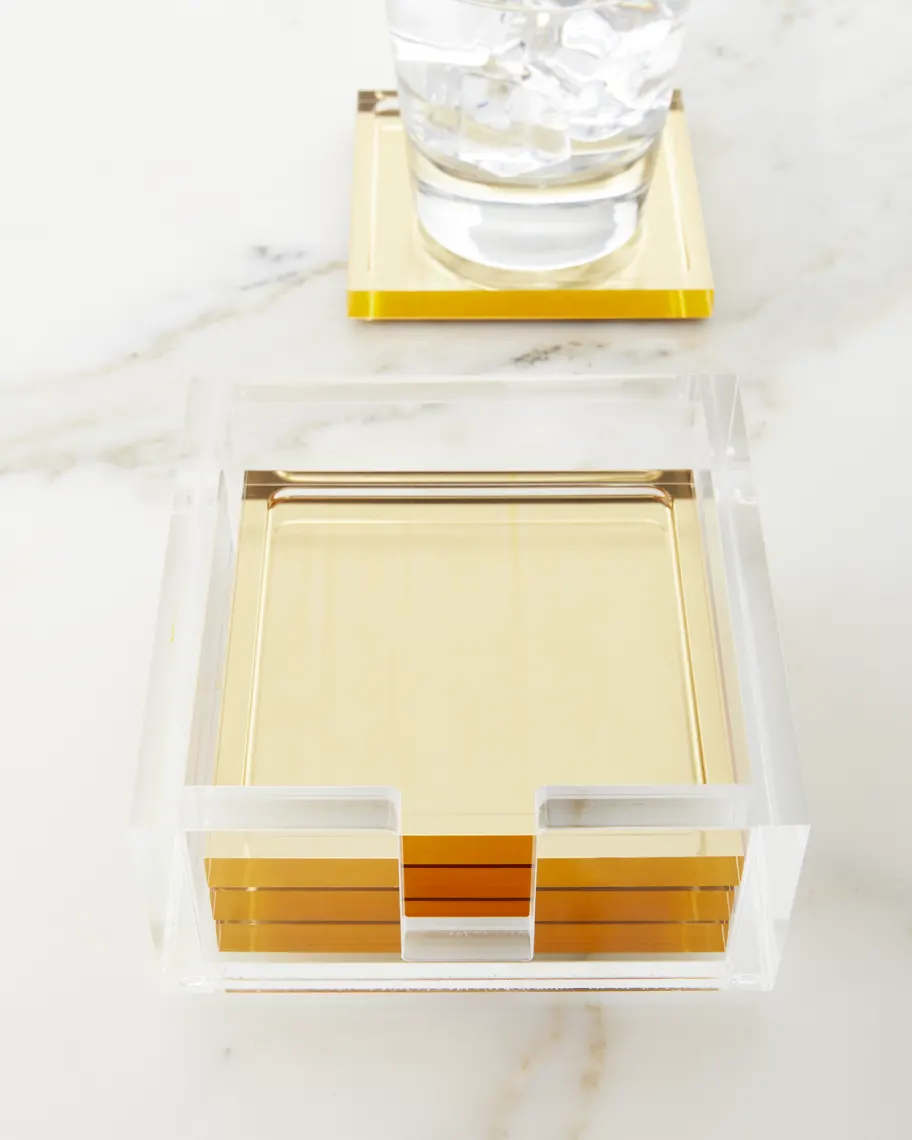 Lucite Gold Coasters